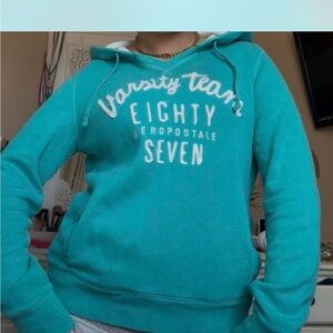 Aeropostale Varsity Team Turquoise Hoodie